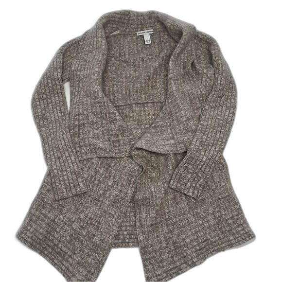 Autumn Cashmere Brown Rib Drape Knit Cashmere/Wool Cardigan Sweater Size S - Picture 1 of 5